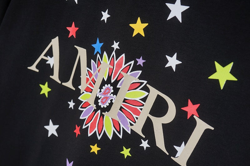 CASA-AMIRI 2024 New High Quality Cotton Flower Logo T-Shirt