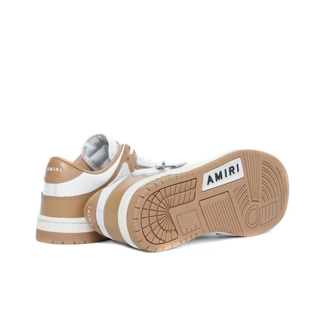 CASA-AMIRI 2023 New Skull Head Sneakers Brown and White