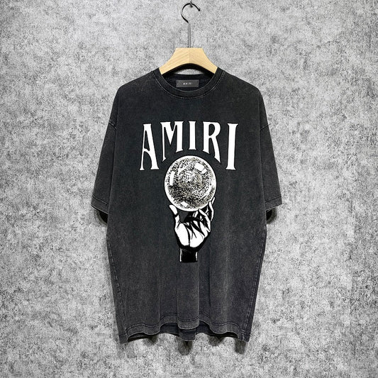 CASA-AMIRI 2024 New High Quality Cotton Flower Logo T-Shirt D074