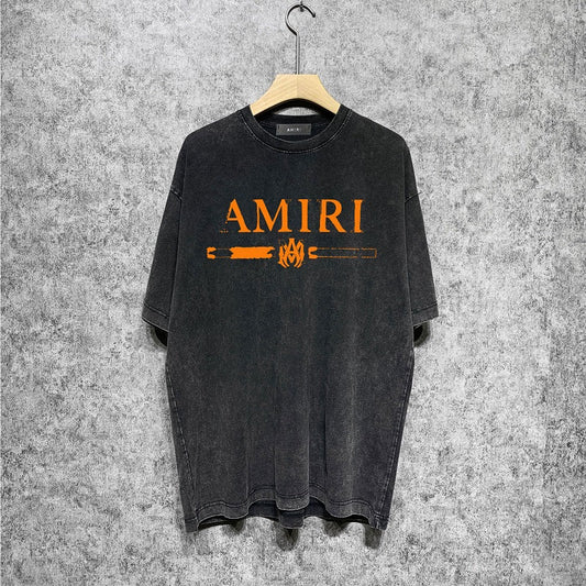 CASA-AMIRI 2023 New High Quality Cotton Flower Logo T-Shirt D081