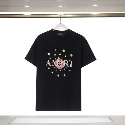 CASA-AMIRI 2024 New High Quality Cotton Flower Logo T-Shirt