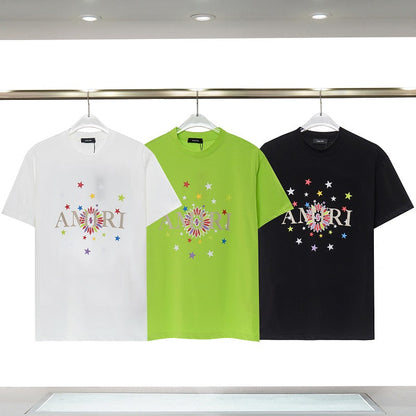 CASA-AMIRI 2024 New High Quality Cotton Flower Logo T-Shirt