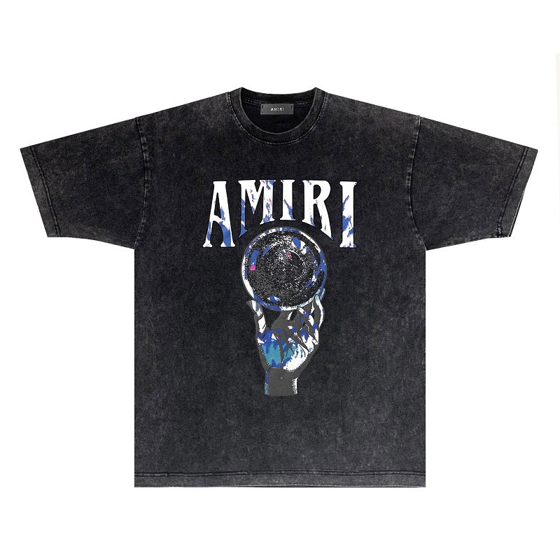 CASA-AMIRI 2024 New High Quality Cotton Flower Logo T-Shirt D074